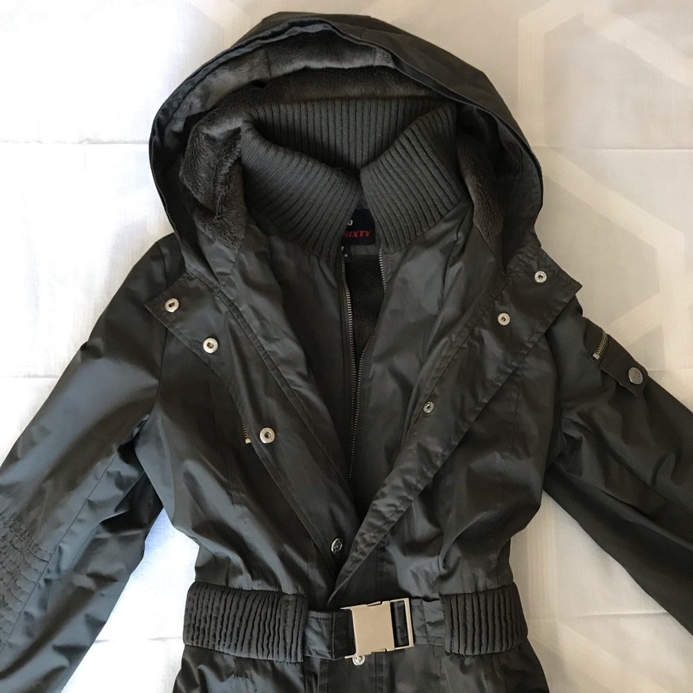 Miss Sixty Army Green Belted Winter Parka, Coat M